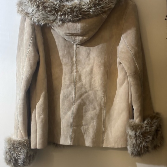 Together Tan Teddy suede Jacket with Floral Embroidery - Picture 12 of 16